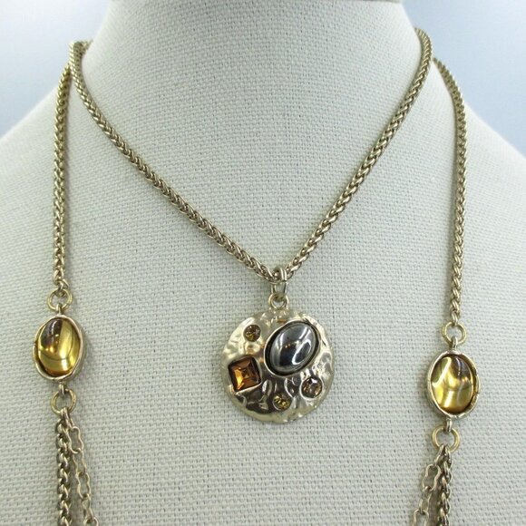 Chico's Convertible Warm Toned Triple-Strand Necklace NEW - Picture 5 of 7